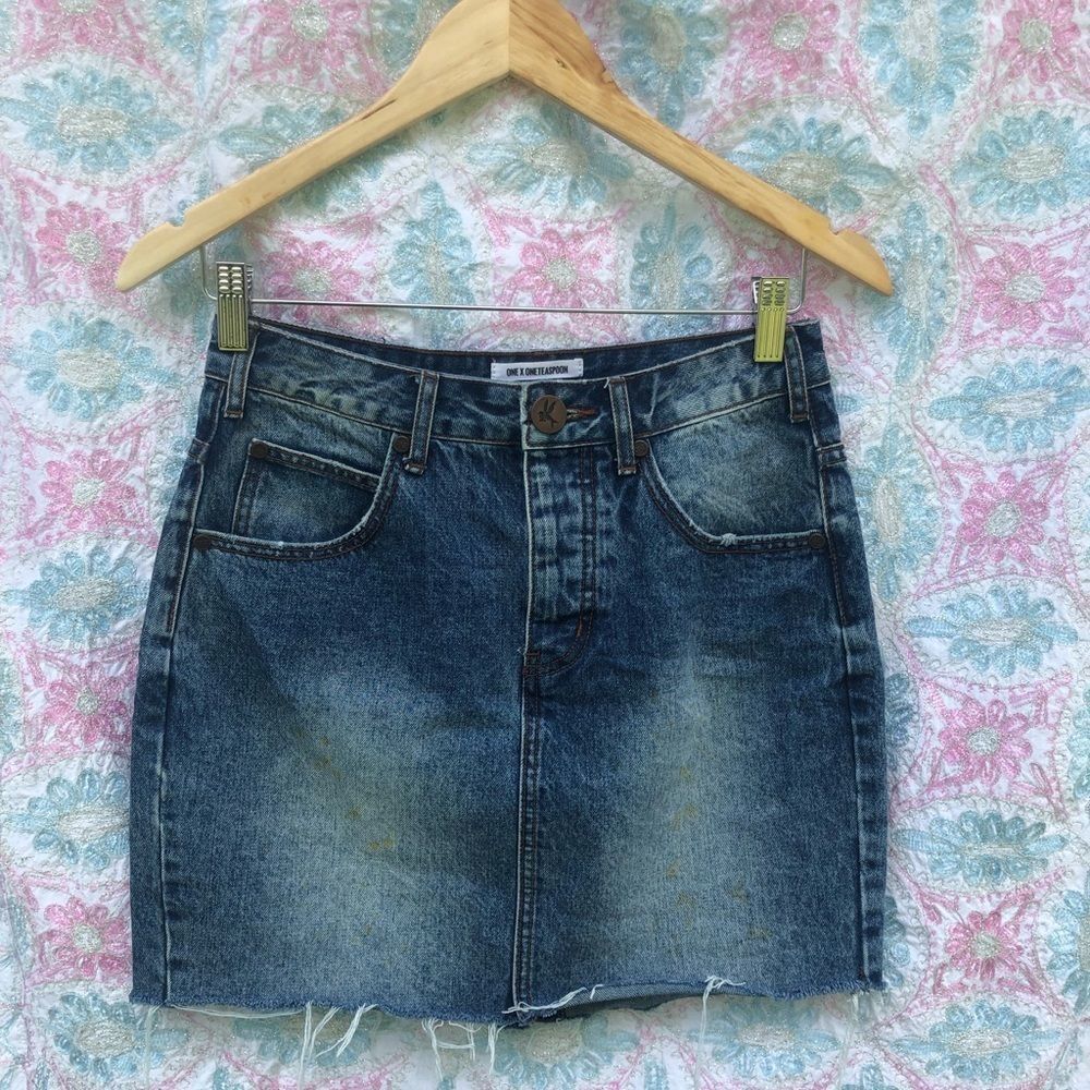 One Teaspoon Denim Jean Skirt Size 28